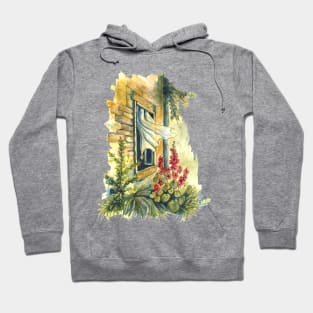 summer window - watercolor painting Hoodie